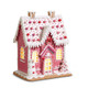 Raz 8.5" or 11.5" Lighted Pink Gingerbread House -3