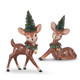 Raz 12" Set of 2 Retro Deer with Bottle Brush Trees 4212563