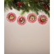 Bethany Lowe 3.5" Set of 4 Kitschmas Rosette Vintage Christmas Ornaments TL3366 -2
