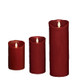 Liown 3.5" x 5", 7", or 9" Moving Flame Burgundy / Red-Cinnamon Scented Pillar Battery-Candle 2