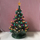 Medium oplyst grønt keramisk juletræ 17"