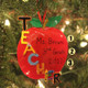 Kurt Adler 5" Teacher's Apple Personalized Christmas Ornament C6559