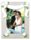 Silver and White Wedding Picture Frame Personalized Christmas Ornament PF958