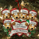 Bear Family of 6 with Heart Personalized Christmas Ornament 