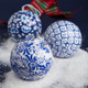 Raz 4.75" Blue and White Chinoiserie Ball Christmas Ornament 3901816