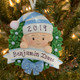 Blue Baby Boy in Wreath Personalized Christmas Ornament OR1746-B