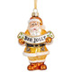 Kurt Adler 4.5" Gold and White Santa with Bee Banner Glass Christmas Ornament T2707 -2