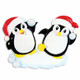 Casal de pinguins jogando bolas de neve enfeite de natal personalizado or1318 -3