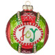 Raz 4" Joy or Noel Glass Ball Christmas Ornament 4112513 -4