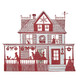 Raz Silhouette House with Easel Back Christmas Sign Decoration -2