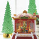 Raz 12" Lighted Green Christmas Tree with Swirling Glitter Water Globe 4116239