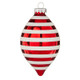 Raz 4" Red and White Striped Glass Christmas Ornaments 4120871 -5