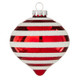 Raz 4" Red and White Striped Glass Christmas Ornaments 4120871 -4