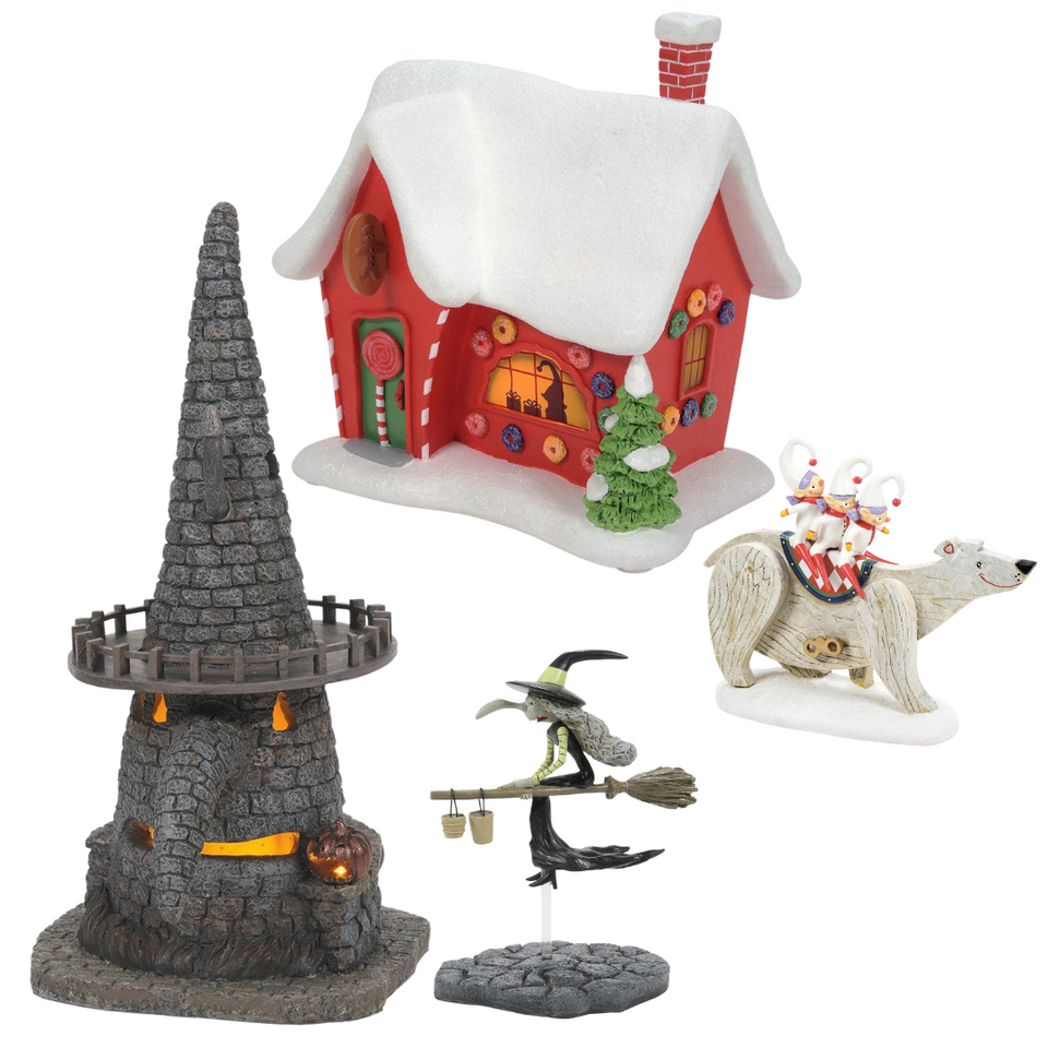 Department 56 Ready for New Years Eve Lit House & Figurine Bundle
