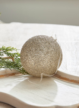 Raz Imports 2023 Bon Noel 6 Champagne Glitter Ball Ornament