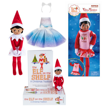 Elf on The Shelf Ensemble elfe scout noir et livre, peluche et tenue