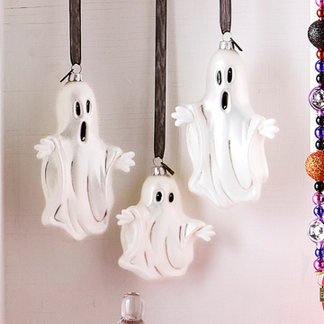 Raz Eric Cortina Big Boo or Lil' Boo Glass Halloween Ornament