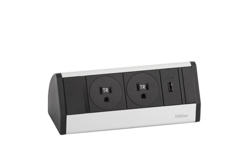 Desktop built-in socket USB-C / USB-A EVOline Circle80