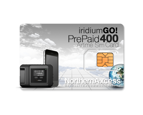 Iridium GO Prepaid 400 Data  Minutes or 200 voice min prepaid sim card 