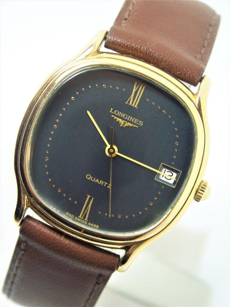 Vintage Goldplated LONGINES Quartz Watch 1980s Ref 4498 in