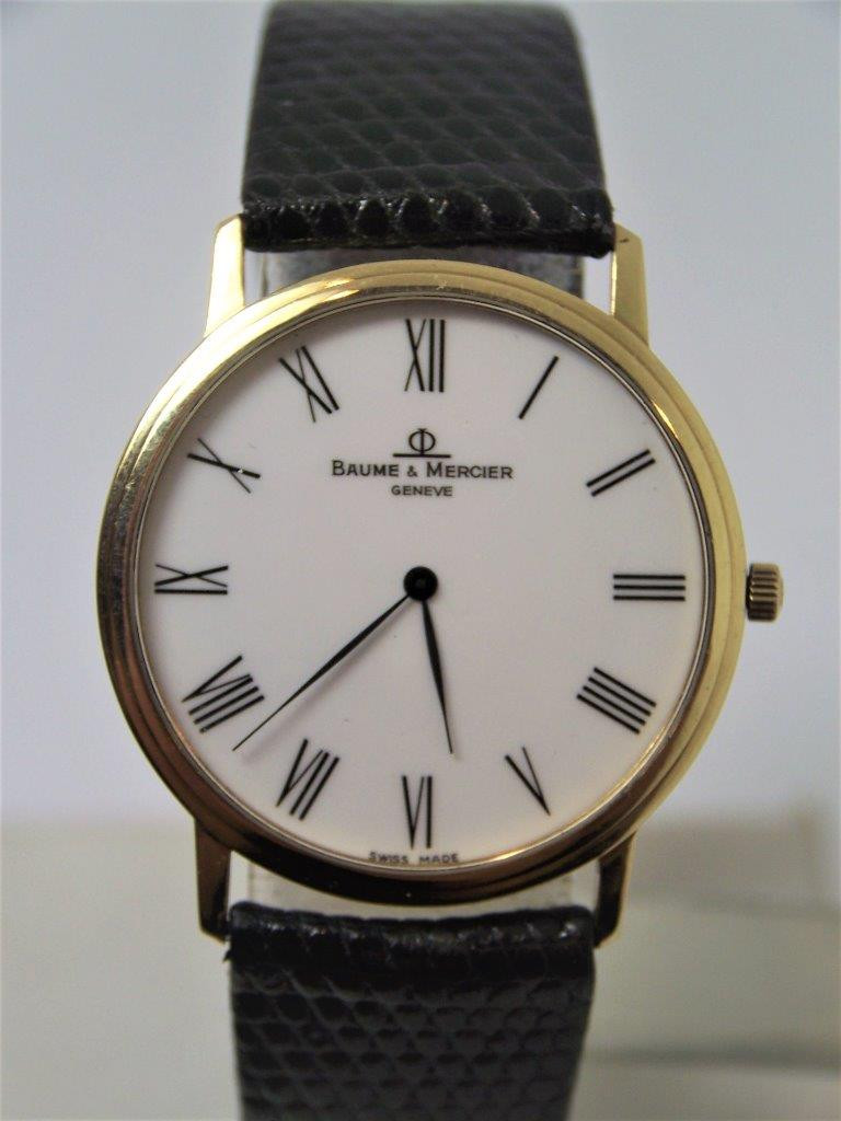 baume mercier 14k gold watch mens