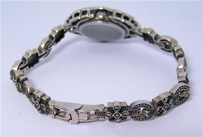 Boma Sterling Silver Ladies Silver Watch With Marquisette Stones