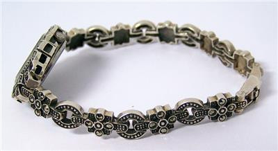 Boma Sterling Silver Ladies Silver Watch With Marquisette Stones