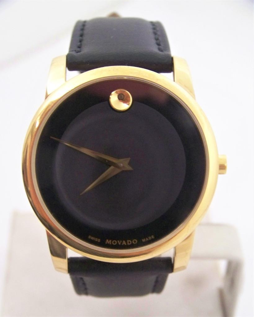 Mens S/Steel 18k Yellow GP MOVADO MUSEUM watch 07.1.36.1262