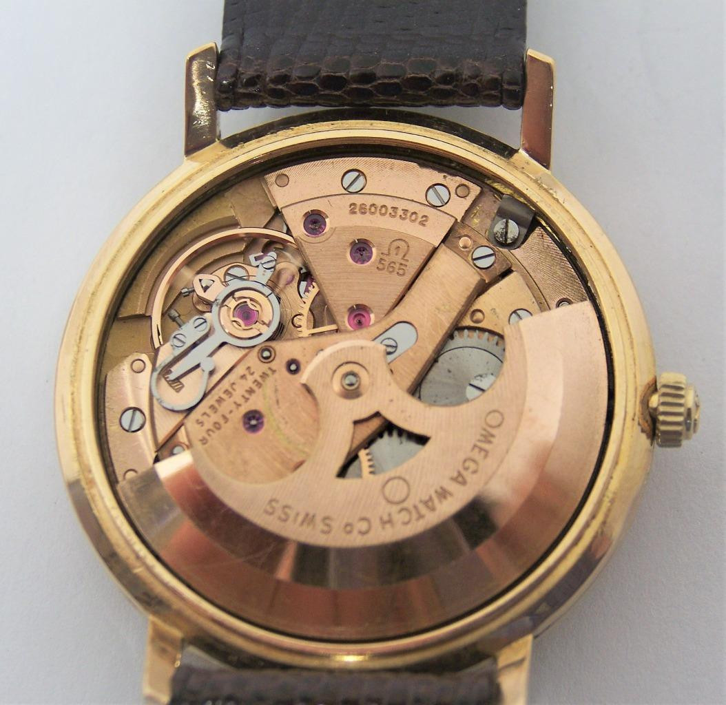 Vintage Solid 18k Rose OMEGA GENEVE Automatic Watch 1960s Cal.565