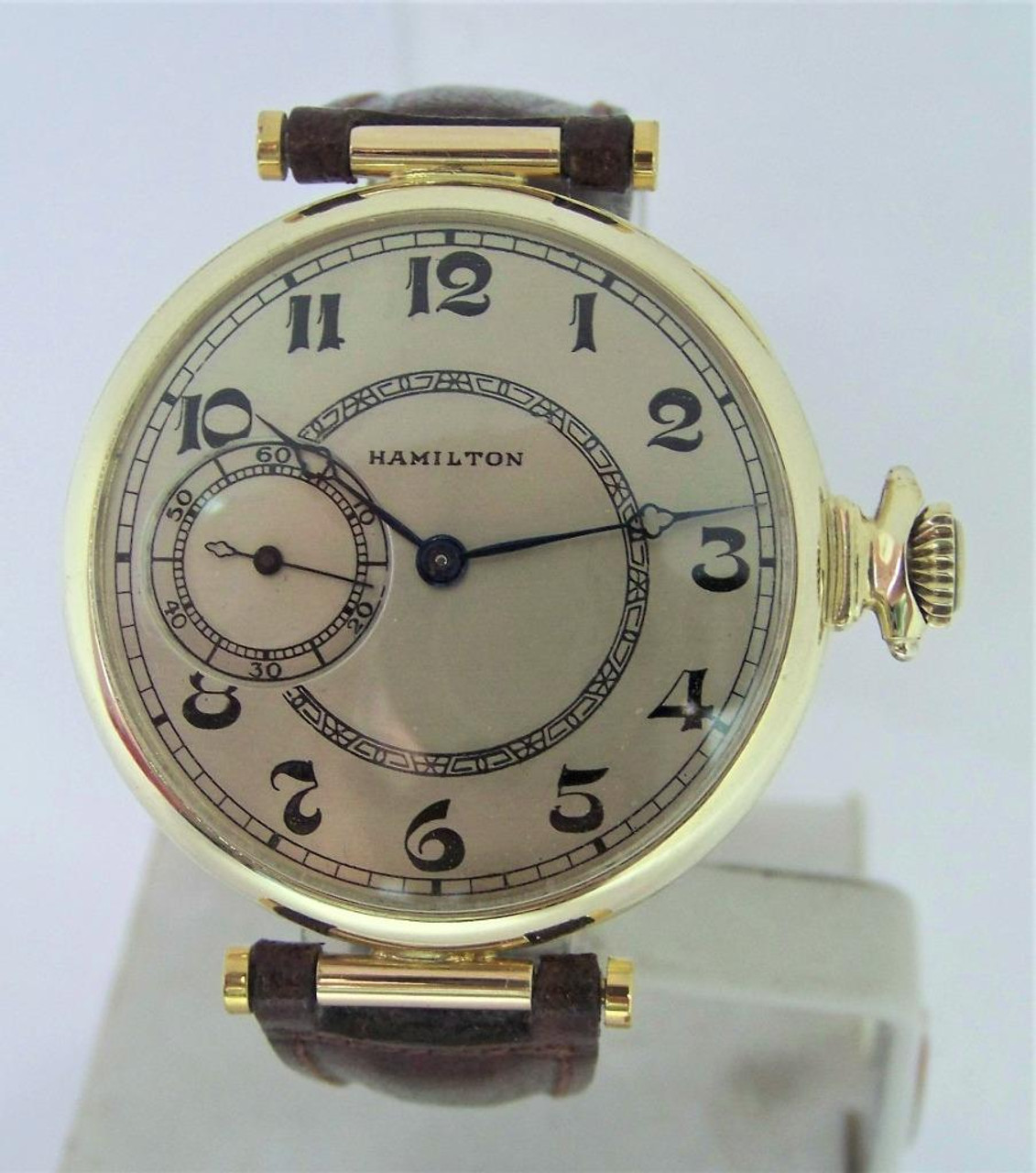 Vintage 14K HAMILTON Pocket Watch Transferred to Wrist Watch CAl 912*  Serviced