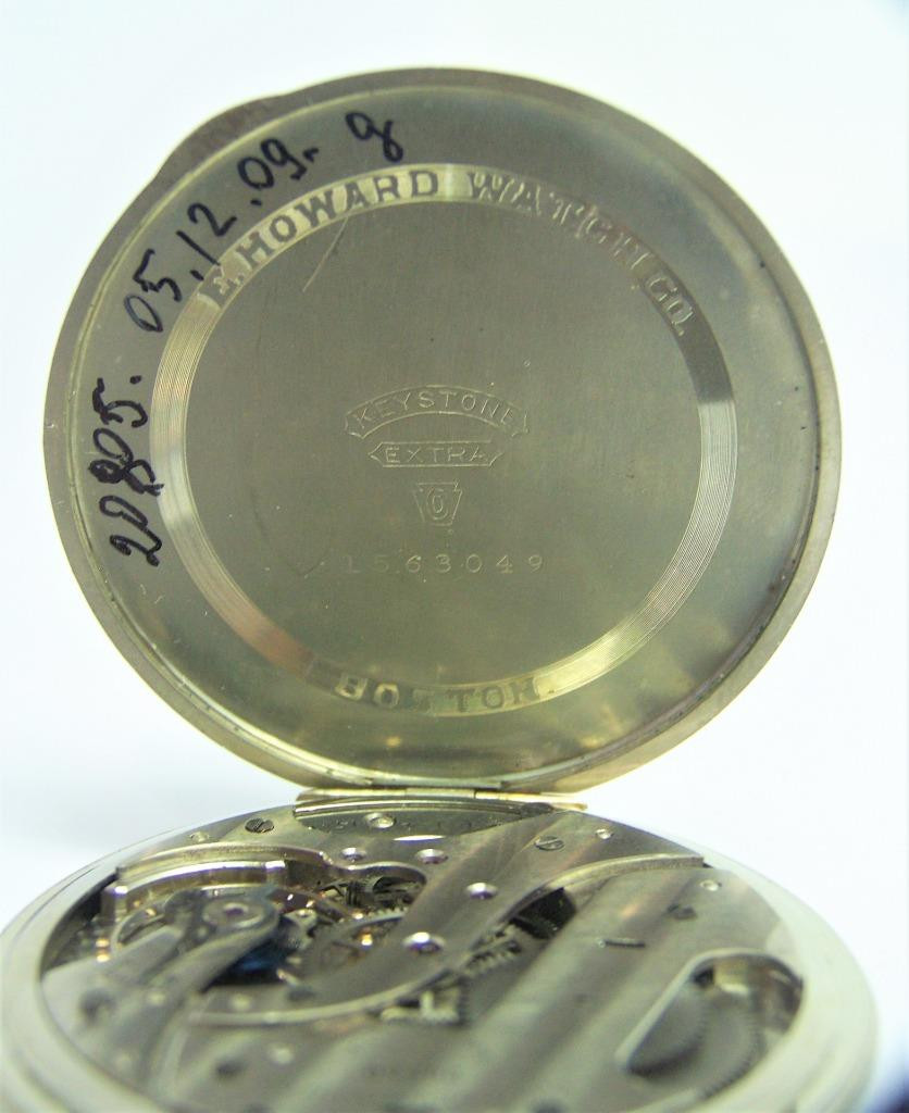 Vintage White Goldfilled HOWARD 17 Jewels Mens Pocket watch c