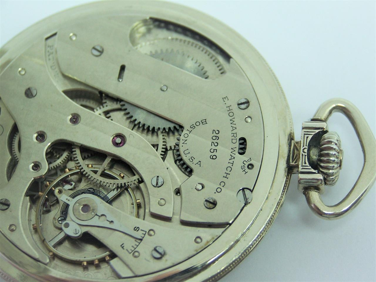 Vintage White Goldfilled HOWARD 17 Jewels Mens Pocket watch c