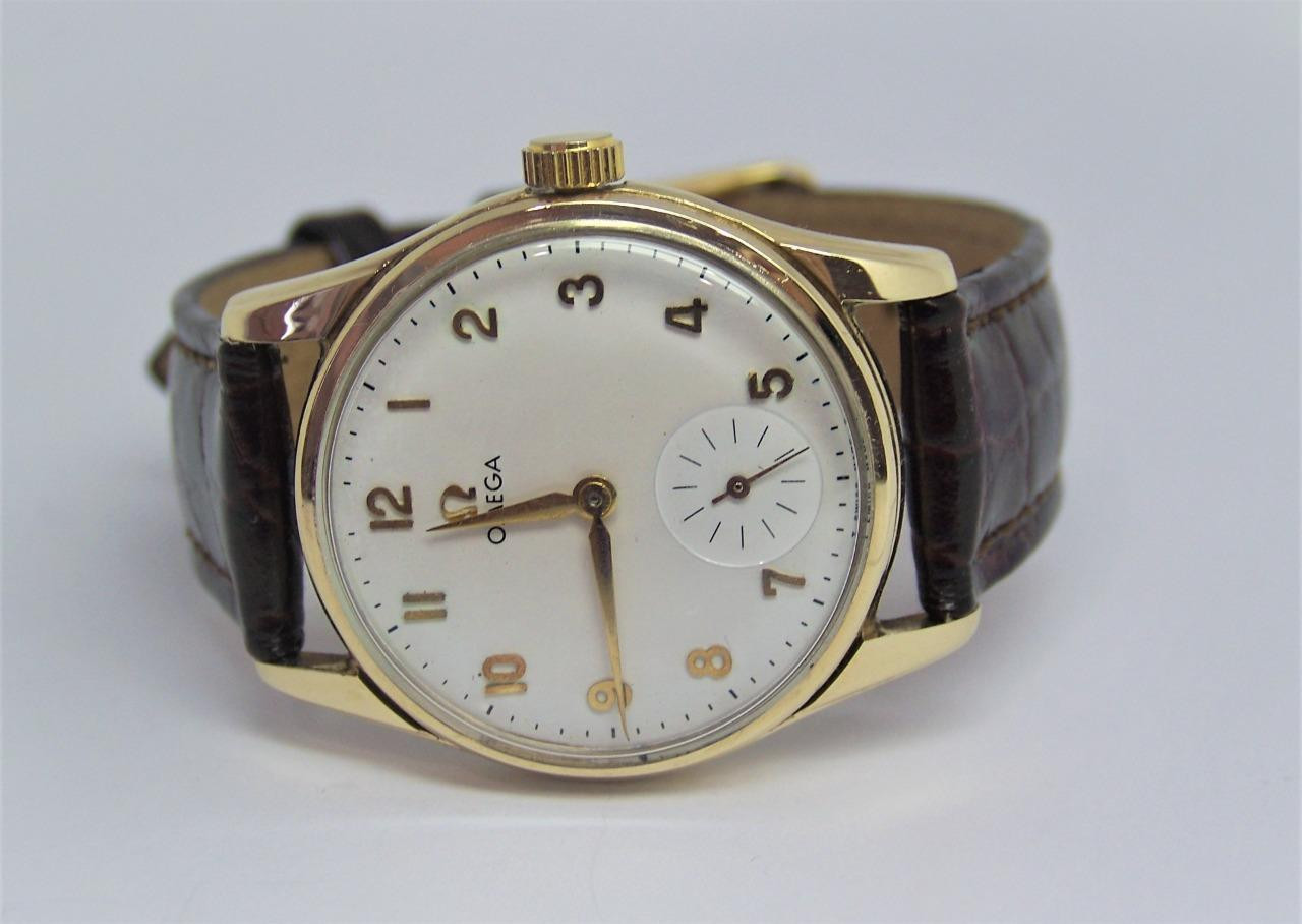 Vintage Solid 9k Gold OMEGA 17J Winding Watch 1950s Ref 13339 Cal.267  SERVICED