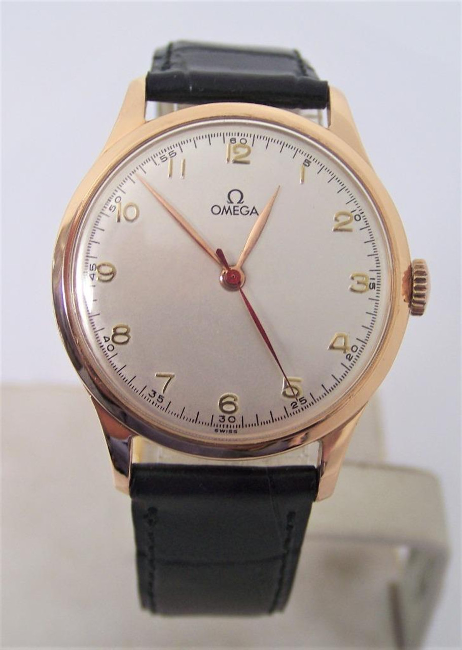 Vintage Solid 14k Rose Gold OMEGA 17J Winding Watch 1950s Cal.30T2 PC* Ref  2256