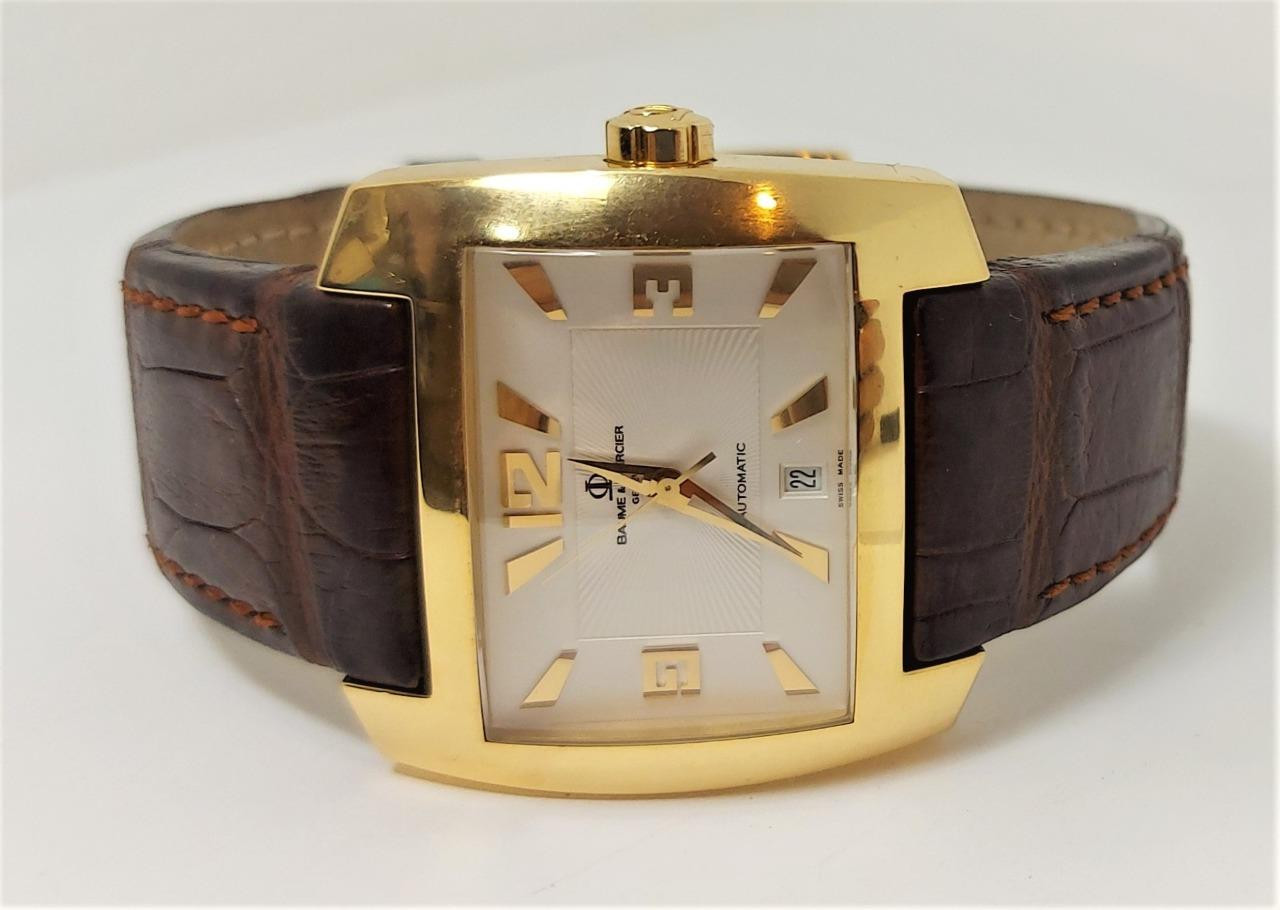 Solid 18k Mens BAUME & MERCIER Geneve Automatic Watch 65395* EXLNT