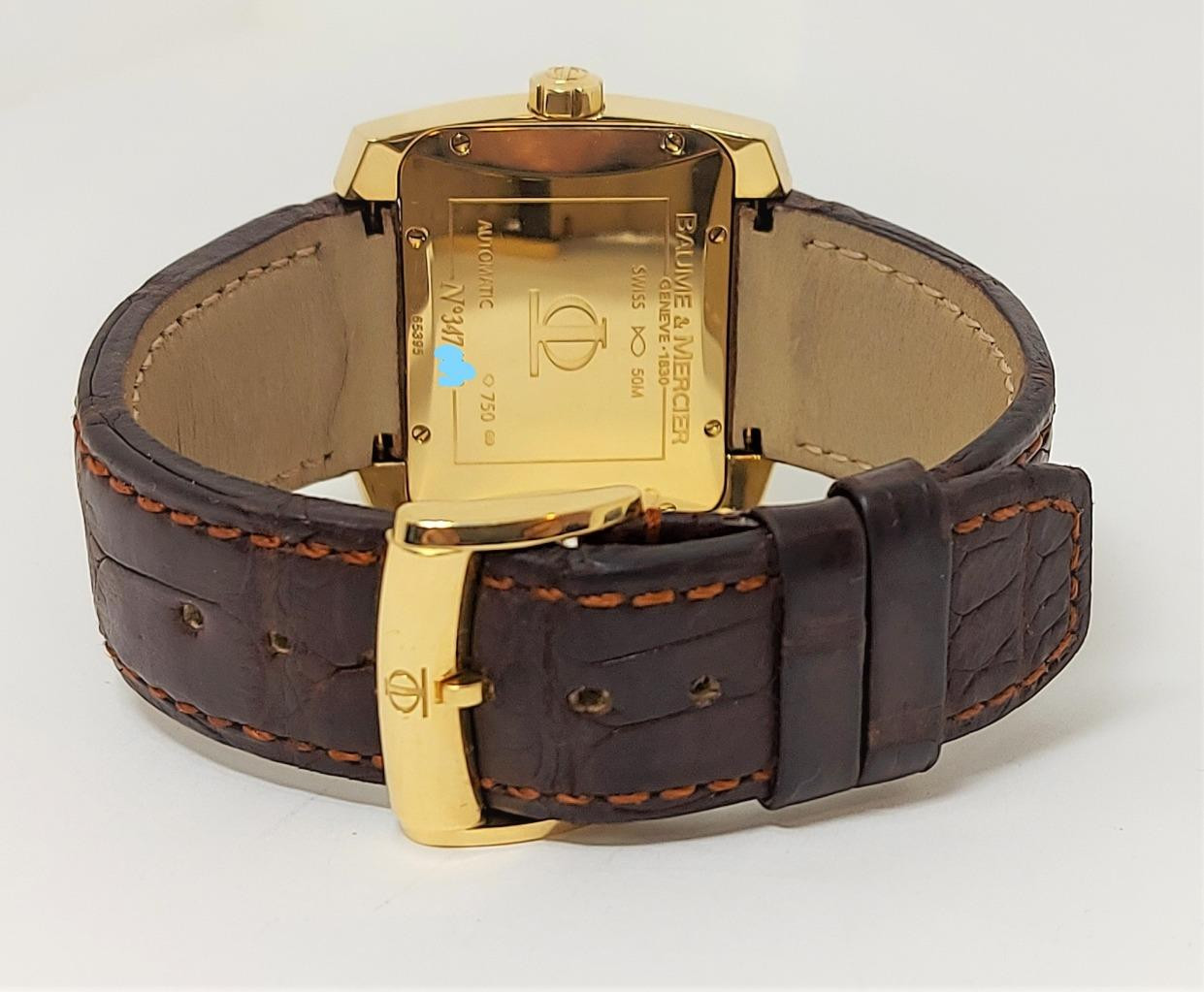 Solid 18k Mens BAUME & MERCIER Geneve Automatic Watch 65395* EXLNT