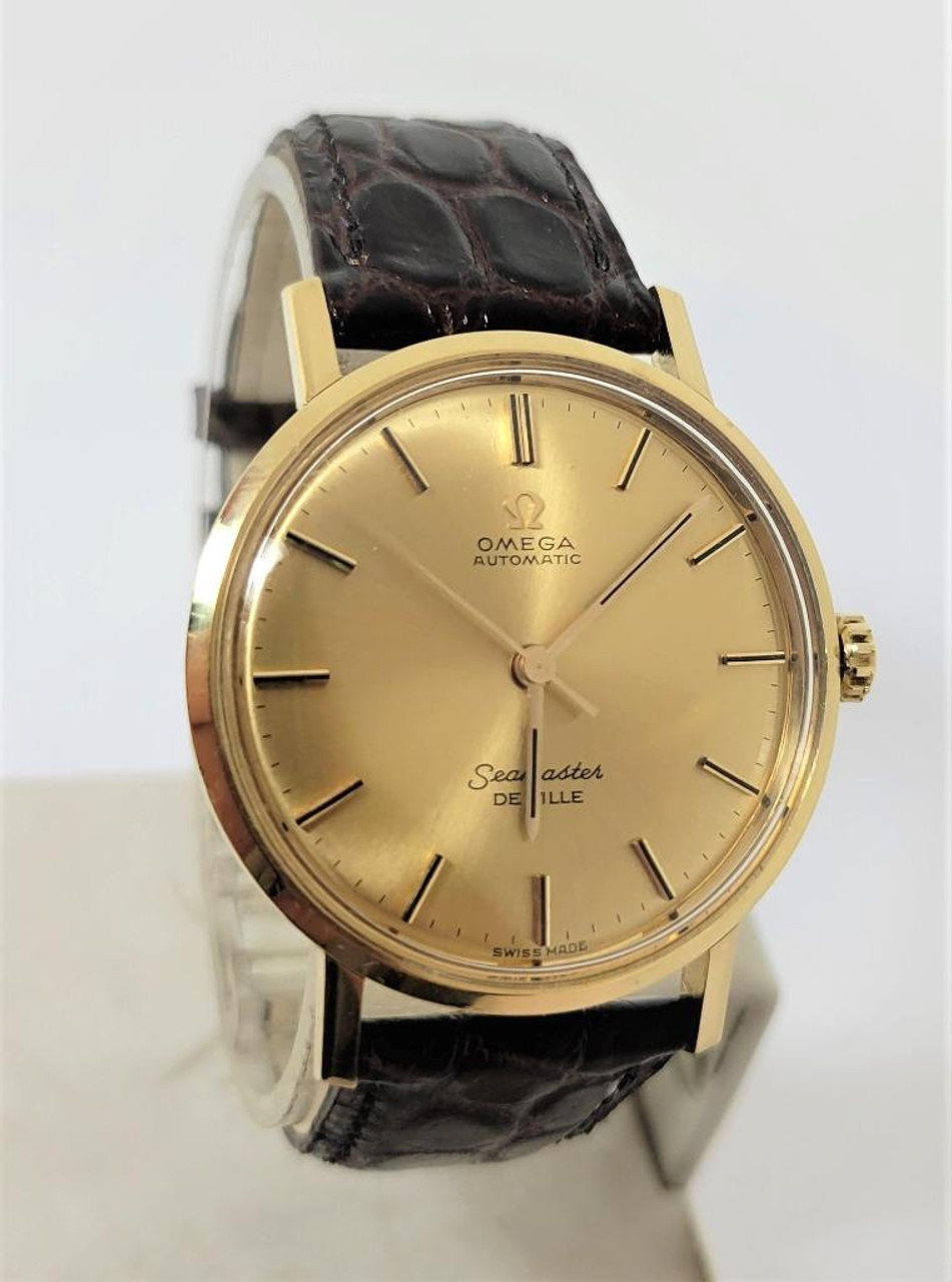 Vintage Solid 18k OMEGA SEAMASTER DeVILLE Automatic Watch 1960s