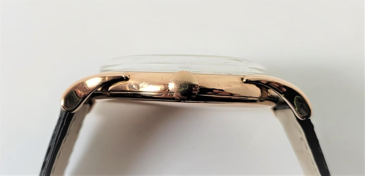 Vintage Solid 18k Rose Gold CYMA Mens Winding Watch 1950s