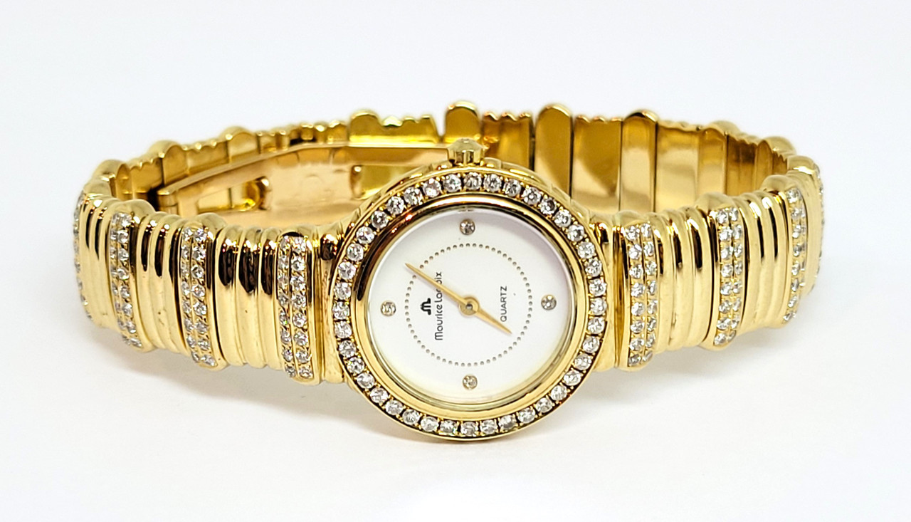Solid 18k Gold MAURICE LACROIX Monaco Ladies Watch with 3.20 Solid 18k Gold MAURICE LACROIX Monaco Ladies Watch with 3.20