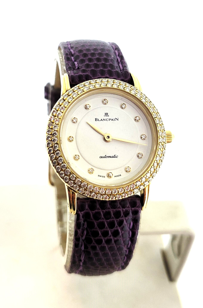 BLANCPAIN 3ct VS G Diamond Ladies 18k Yellow Gold Watch $20,000 Vintage BLANCPAIN 3ct VS G Diamond Ladies 18k Yellow  main image 4