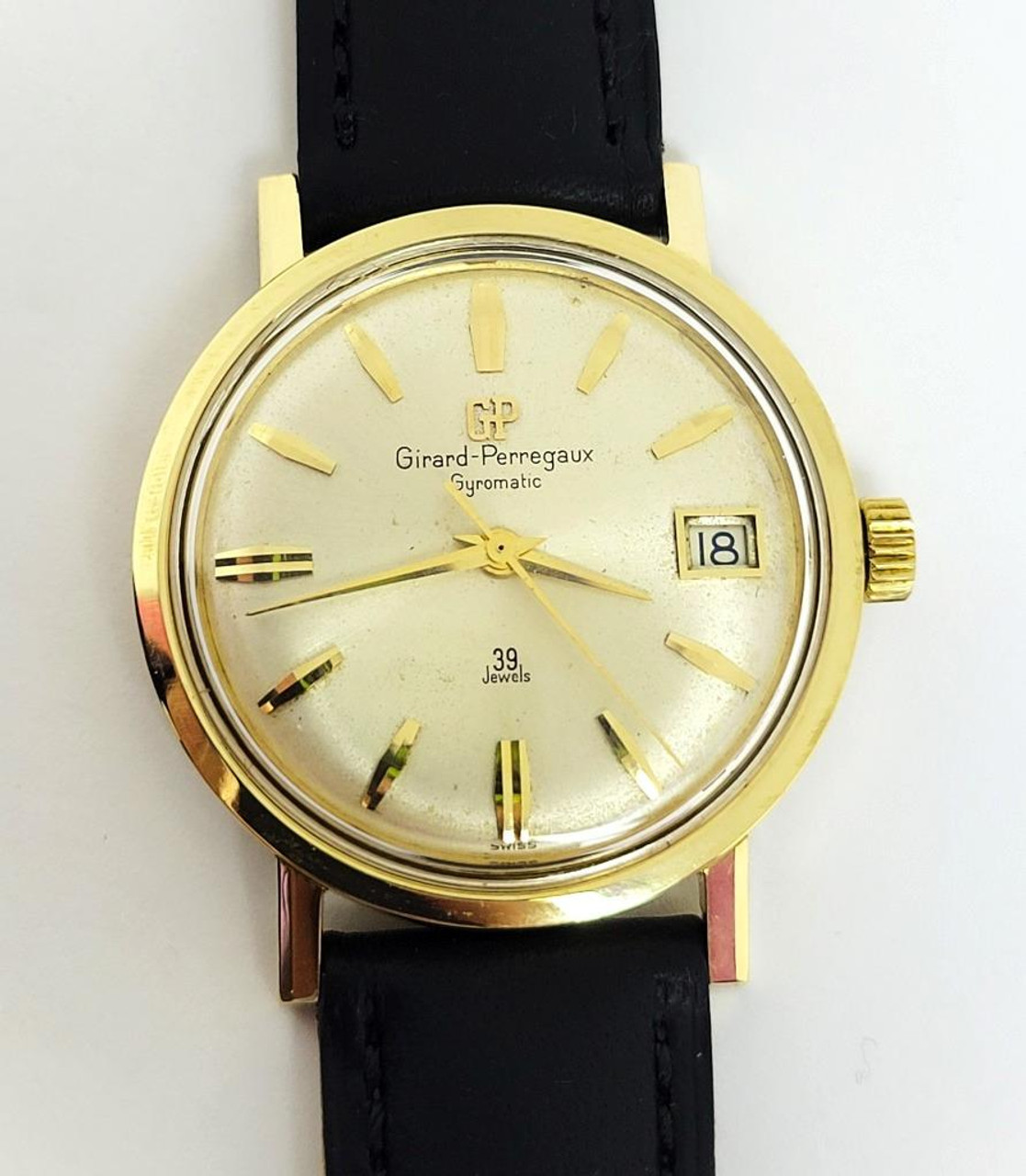 Vintage 14k GIRARD PERREGAUX Mens 39 Jewels Gyromatic Watch