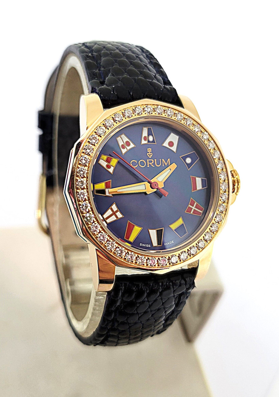 Solid 18k Rose Gold Ladies CORUM ADMIRALS CUP Watch 039.440.85