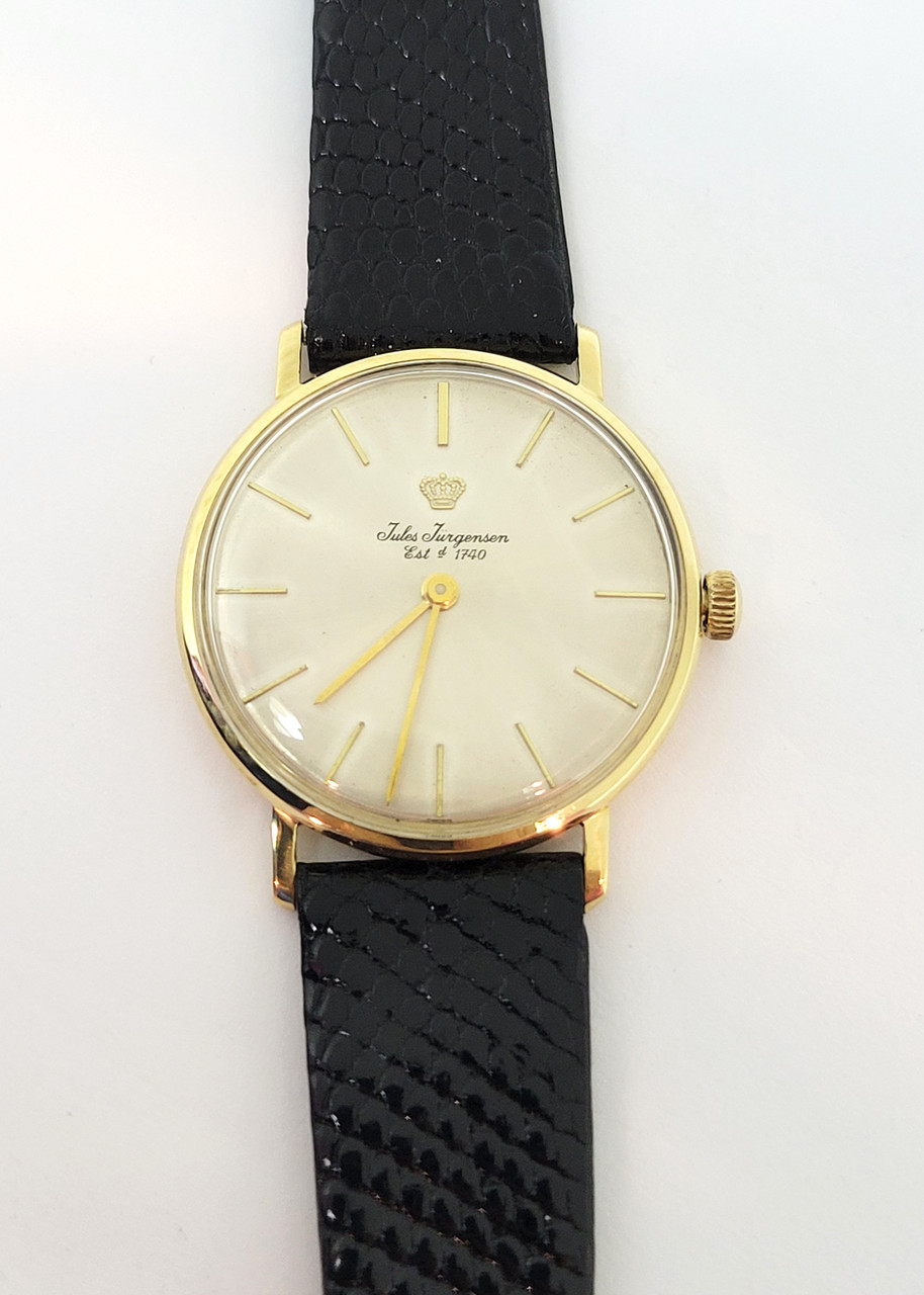 Vintage 18k JULES JURGENSEN Winding Watch 57827 c.1960s EXLNT