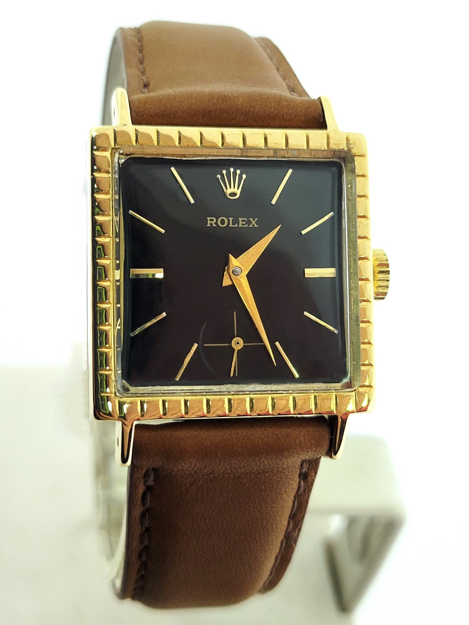 Vintage 18k Gold ROLEX Men's Square Winding Watch c.1954 SERVICED