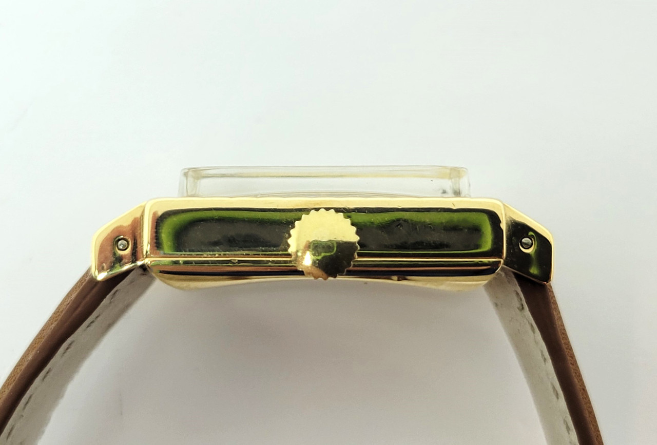 Vintage 18k Gold ROLEX Men's Square Winding Watch c.1954 SERVICED
