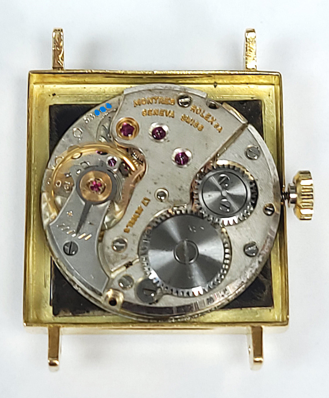 Vintage 18k Gold ROLEX Men's Square Winding Watch c.1954 SERVICED