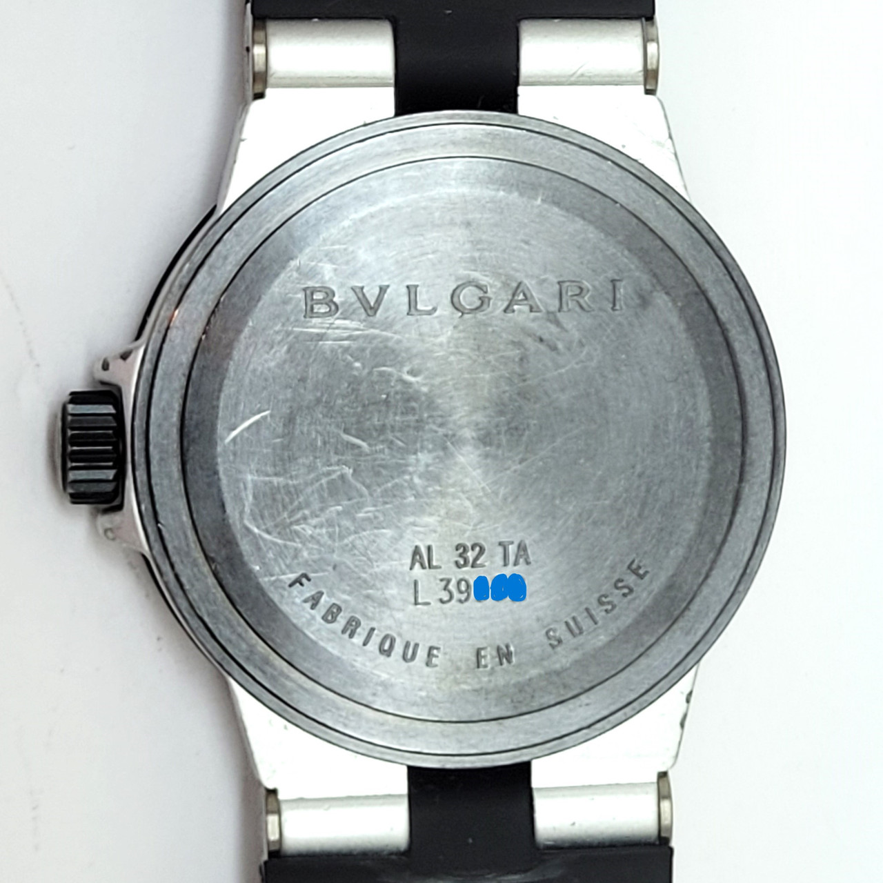 BVLGARI aluminum AL32TA Date Carbon black Dial Quartz Boy's Watch