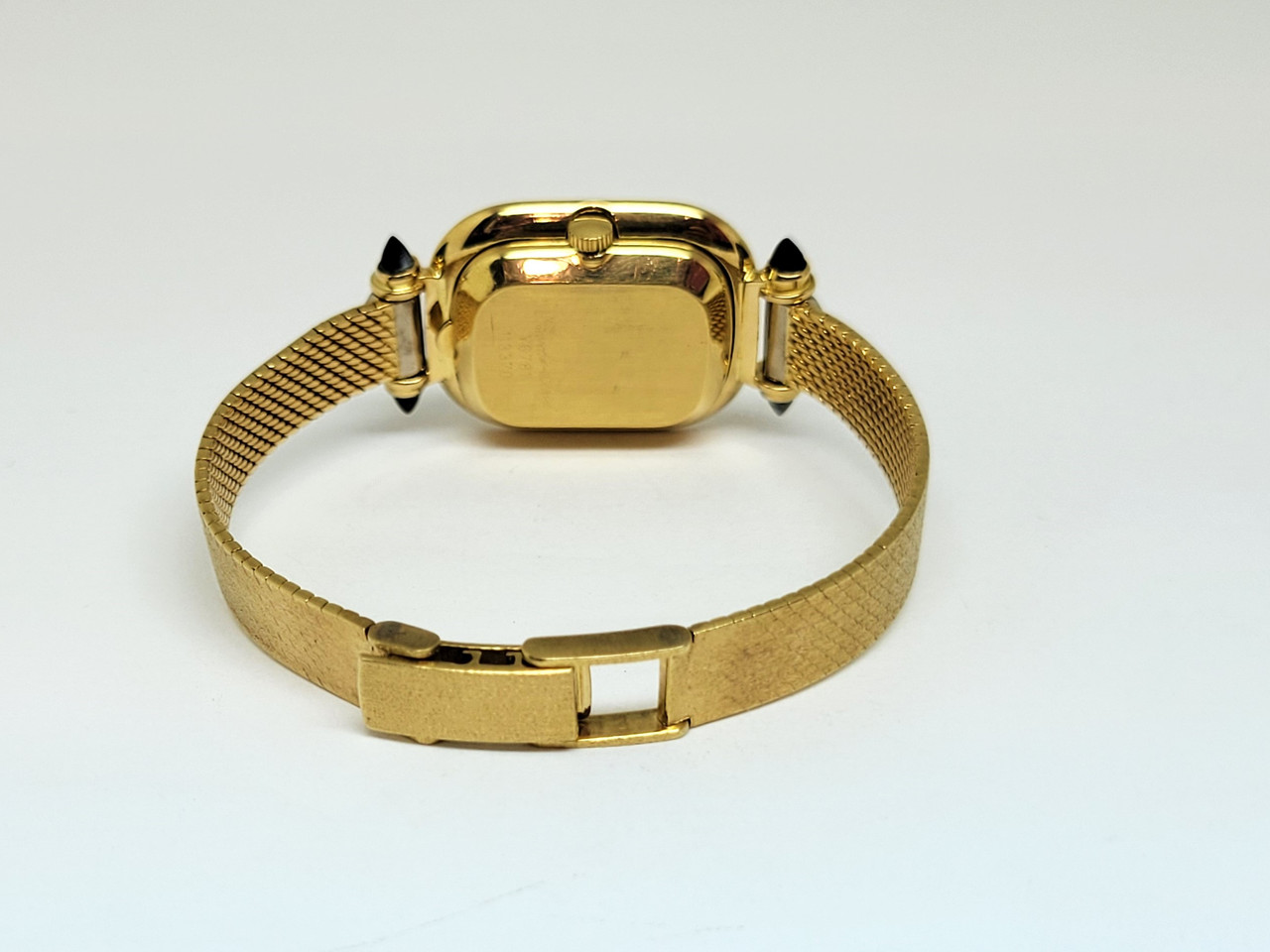 Vintage Ladies Solid 18k BUECHE-GIROD Winding Watch Diamond Dial