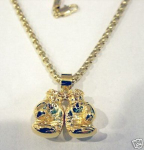 New Solid & Heavy HAND CRAFTED 14k Yellow Gold Boxing Gloves Jewelry