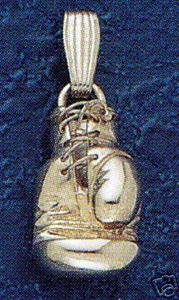 NEW 3D Solid 14k White Gold Boxing Glove Pendant Charm Fashion Ace, Inc